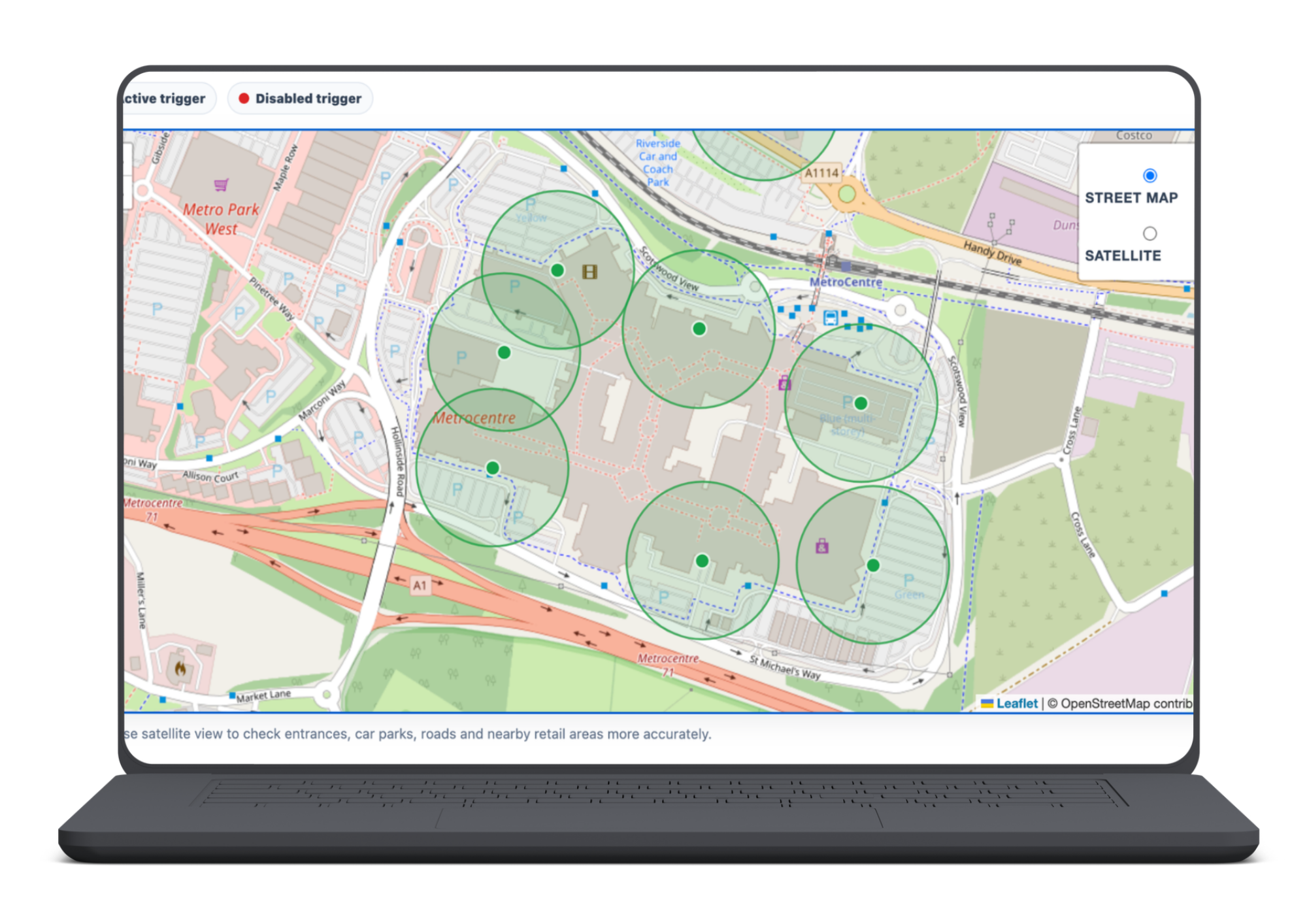 Metrocentre geofence map